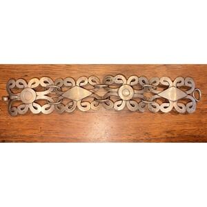 Vintage 900‎ Silver Bracelet Heavy 60g Ornate Scroll Link Wide Statement Jewelry